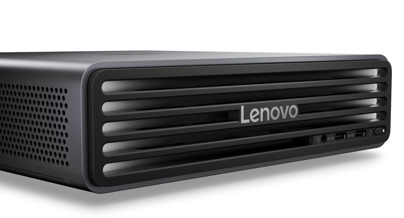 Передняя панель компактного компьютера Lenovo ThinkCentre X Ultra